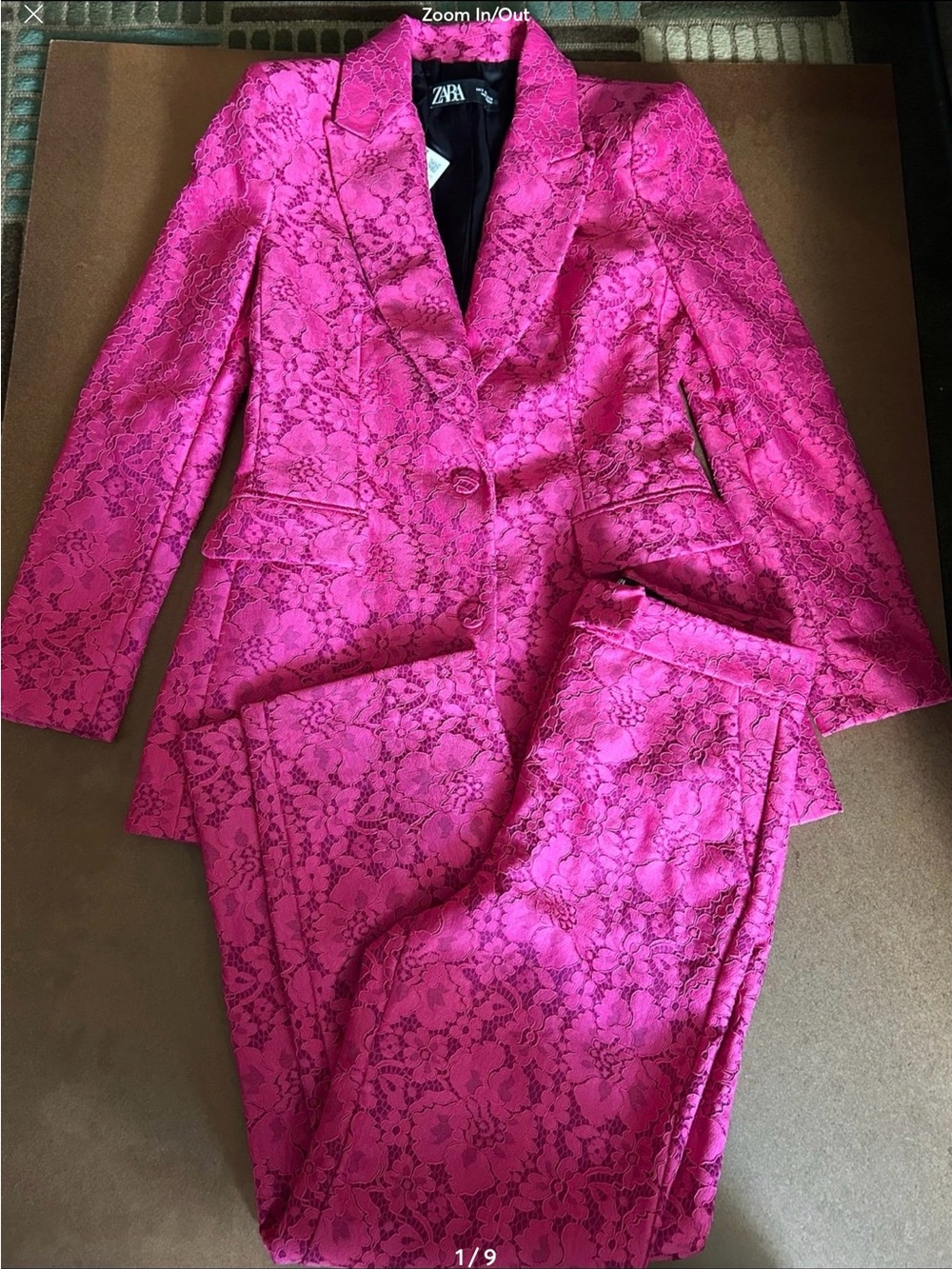 Zara Hot Pink Lace Blazer and Trousers Set S - Picture 5 of 7